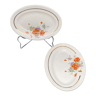 Poppy and flower raviers in half-porcelain Lunéville