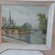 Painting, oil on canvas Paris Notre-Dame 1947 signed Guillemard