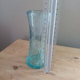 Vase verre bullé bleu