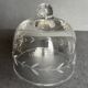 Pair of engraved glass butter dishes