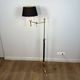 Reading Lamp in Mahogany and Gold Brass with Articulated Arm and Tripod Base