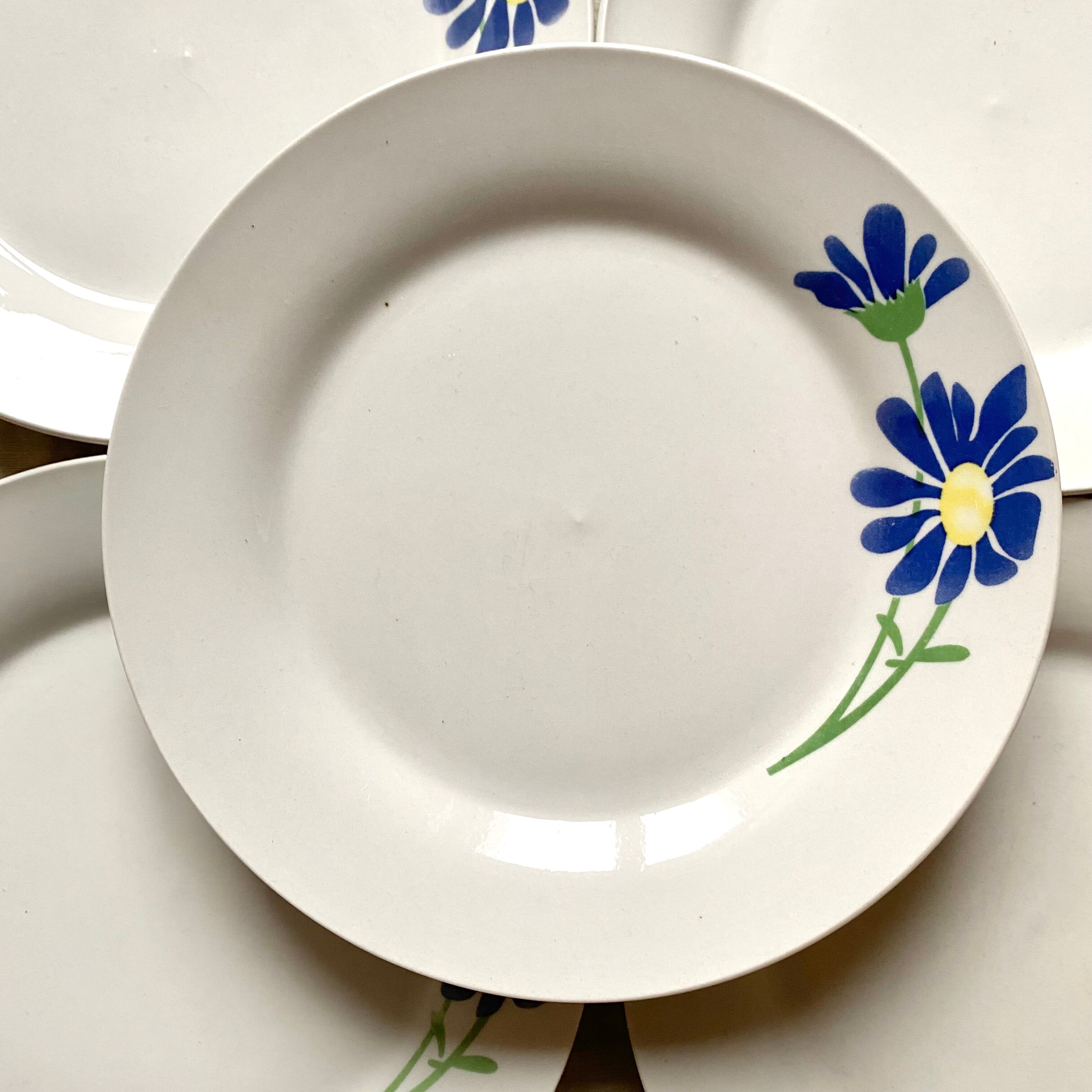 Vintage blue flower dessert plates