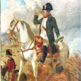 École française du XIXe d’apres horace Vernet.huile sur toile .Napoléon à cheval