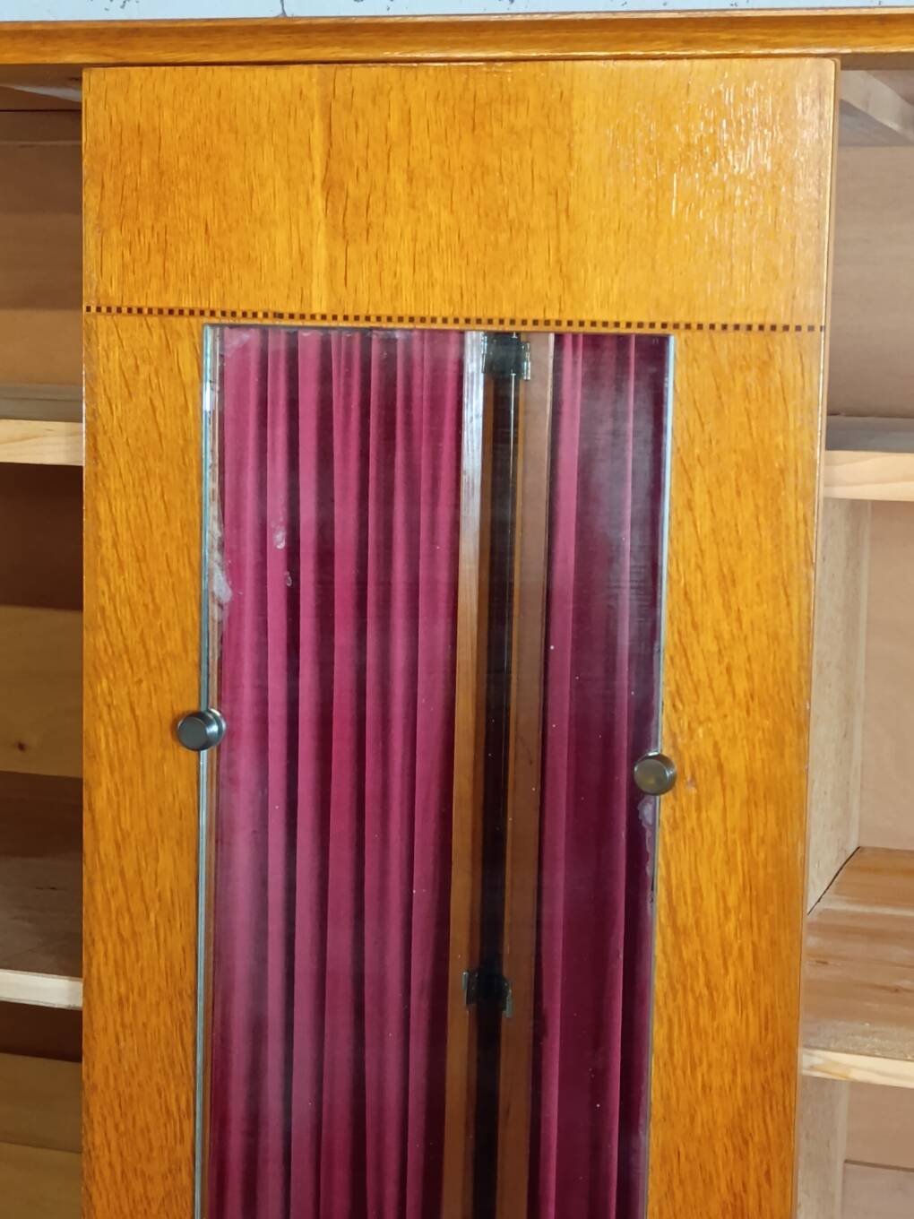 1960s Scandinavian wardrobe with two doors and mirror, easy assembly.