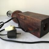 Wood and chrome standing lamp