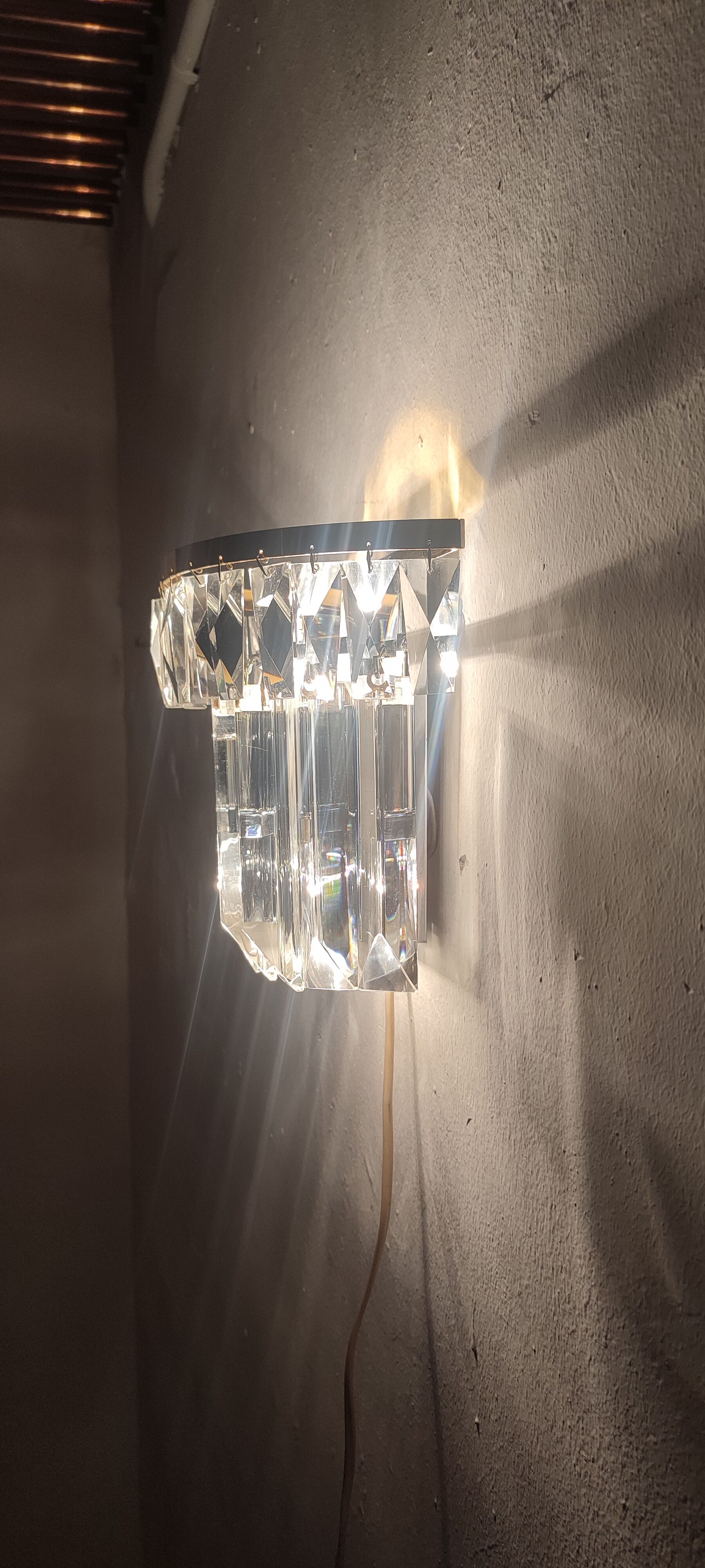 Glass wall lamp. Italy, 1950s