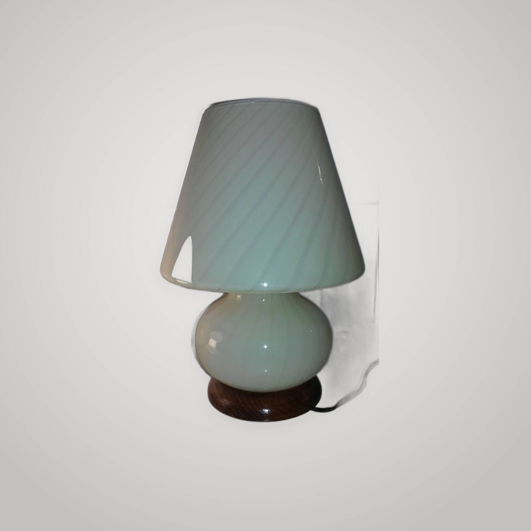 Mushroom lamp Murano spiral ochre colour 70s vintage glass be