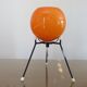 Tripod lamp "Sputnik" in orange opaline and black lacquered metal 60s 70s