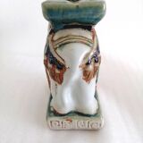 Elephant statue Polychrome ceramic sculpture signed
