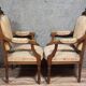 Pair of finely carved armchairs in the Louis XVI style