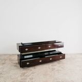 Comò Cassettiera In Ebano Macassar E Specchio Cubic Design Modern 70