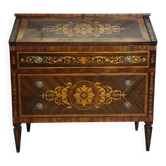 commode secrétaire scriban style Louis XV à abattant, en bois précieux