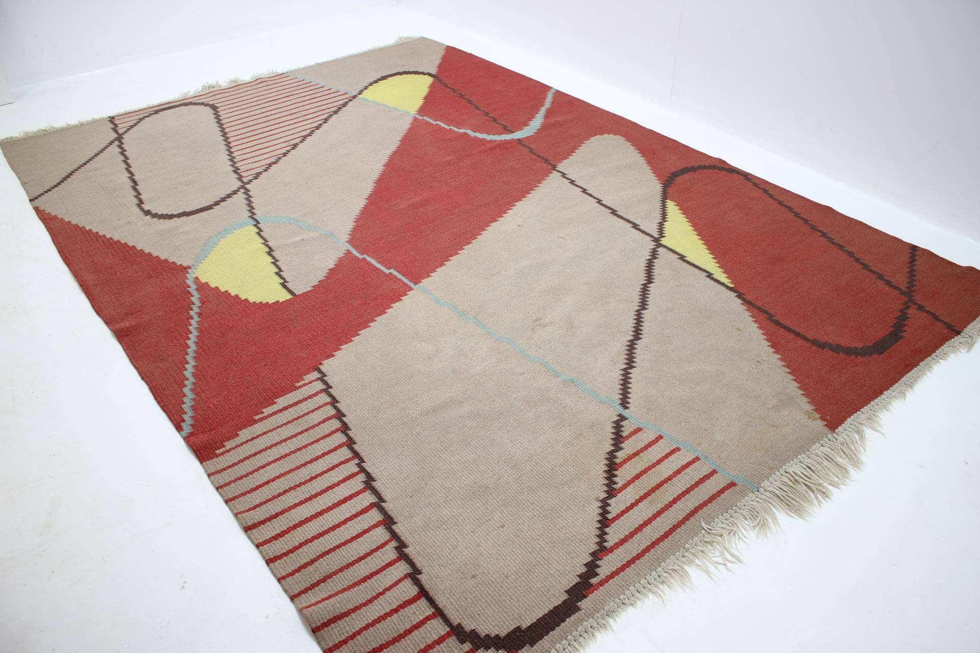 Design Geometric Carpet in Style of Antonín Kybal, 1950s