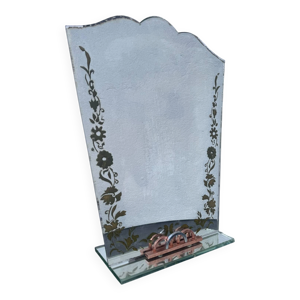 Miroir de table gravé