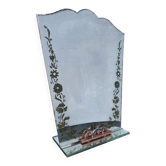 Art Deco engraved tabletop mirror