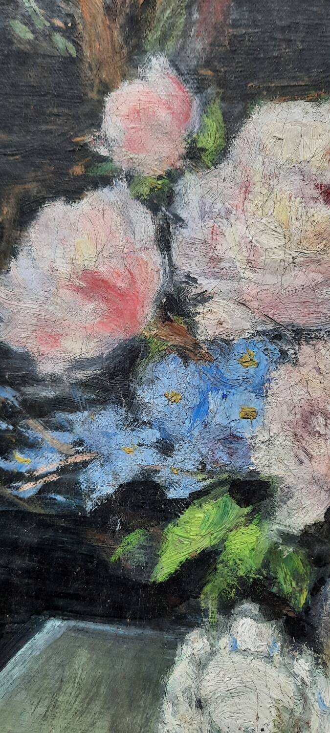 Chinese shadow painting and old roses