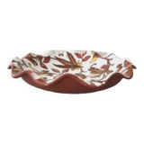 Longwy fruit bowl with flower and leaf patterns