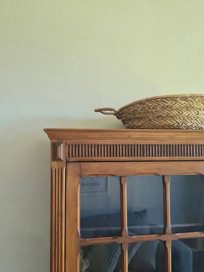 Antique Parisian glass cabinet in the style of a hosier