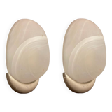 Marbled Glass Sconces Set of 2