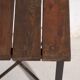 Vintage industrial stool made of pine wood and iron – Central Europe, circa 1950