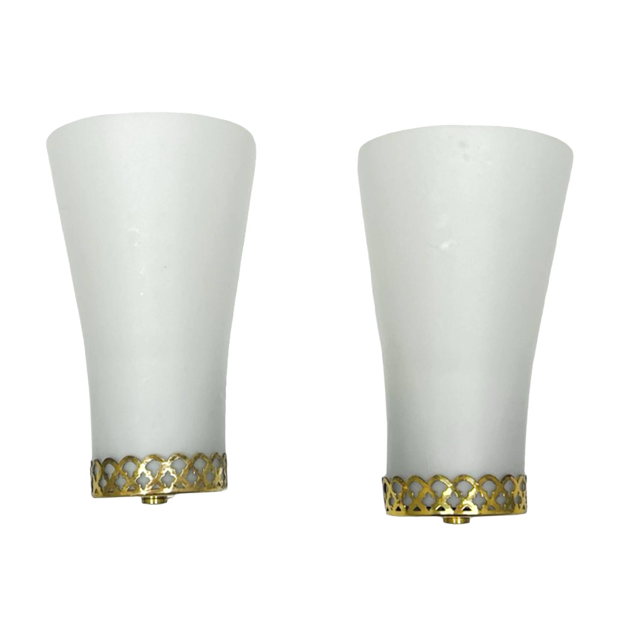 Pair of Doria Leuchten wall lamps, Hollywood Regency, Germany, 1970s.