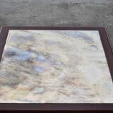 Vintage italian lacquered coffee table with mirror top & brass details from mario sabot