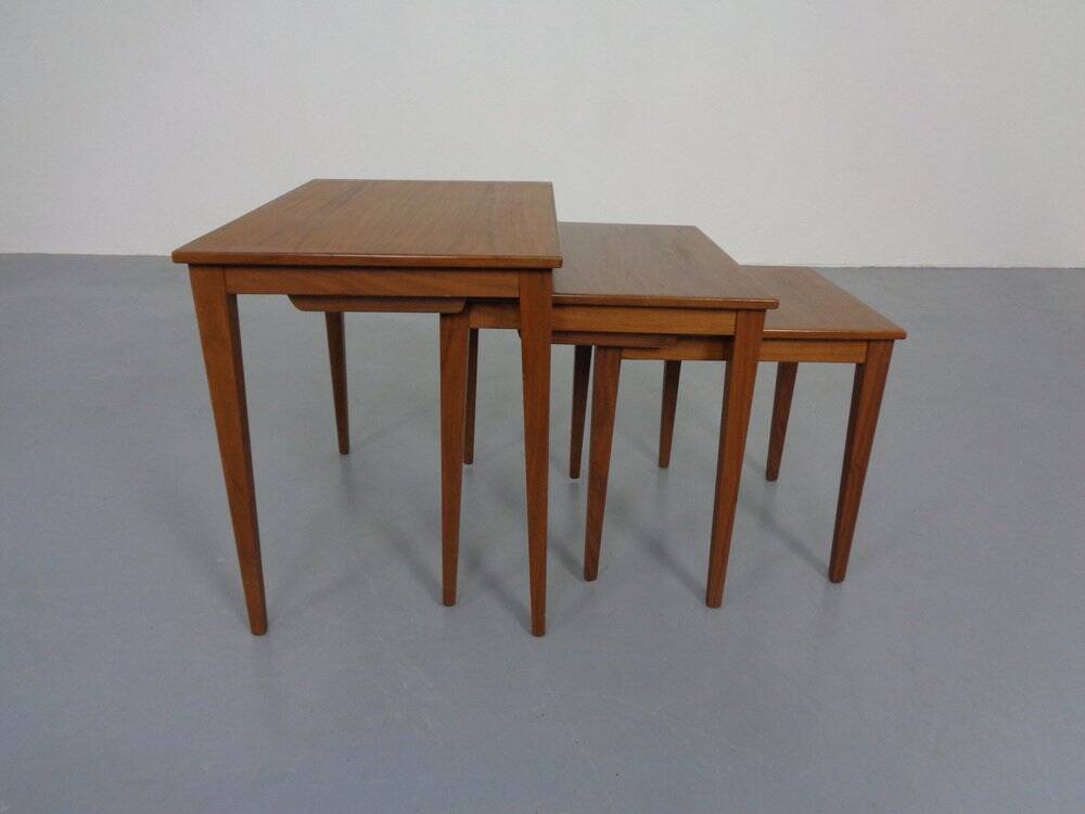 Danish Teak Nesting Tables by Kvalitet Form Funktion, 1960s, Set of 3
