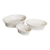 Set of 3 woven earthenware baskets