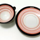 Set of Four Ceramic Coffee Cups by Baldelli with Milk Jug and Sugar Bowl, Italy