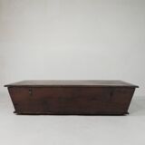 Ancien coffre en chêne, auge, coffre à couvertures XIXe siècle