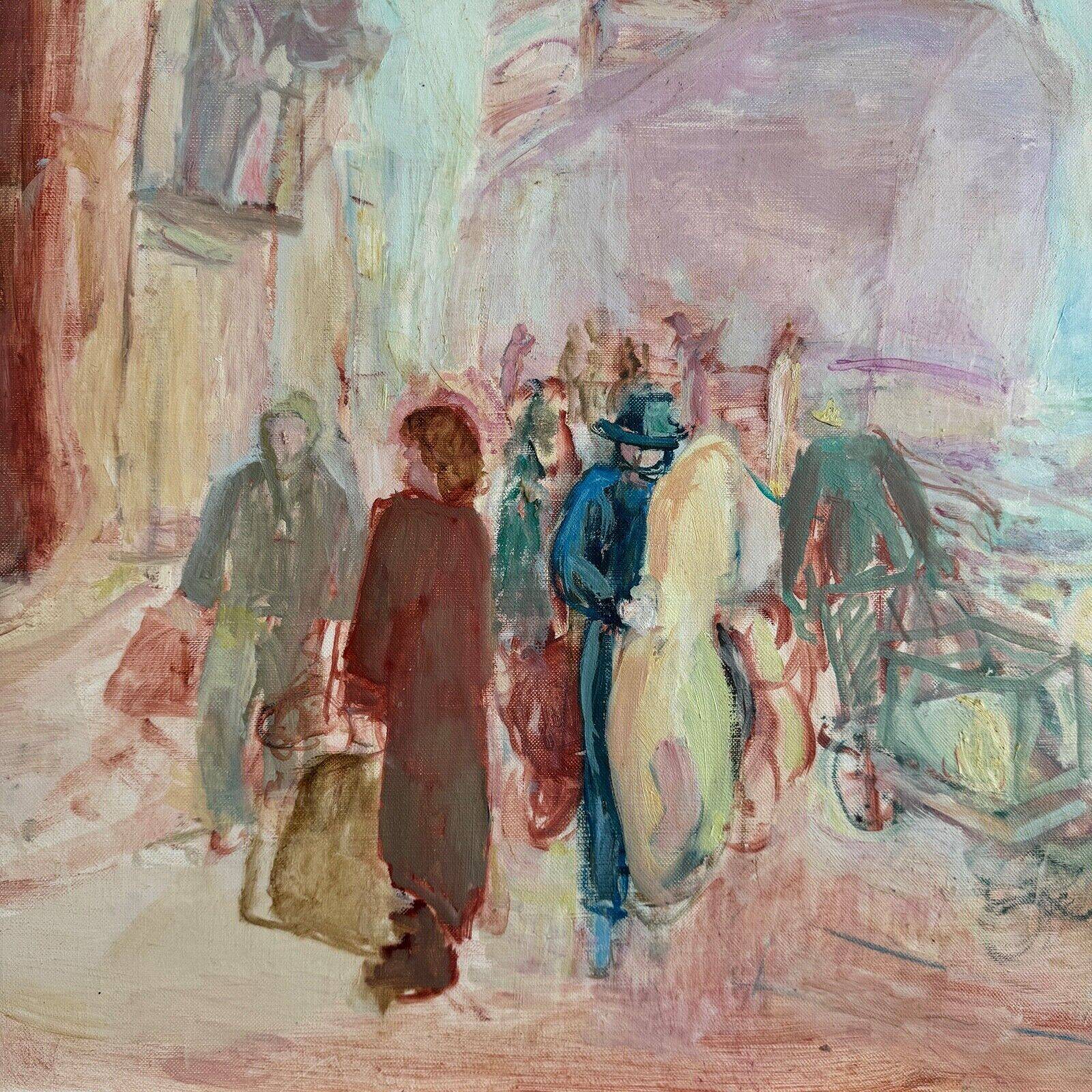 Oil on canvas representing the port of Nantes by J. Levy 20th century