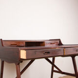 Danish rosewood desk, model 56 by Arne Wahl Iversen for Vinde Mobelfabrik 1960.