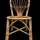 Set en rotin fauteuil et chaise Provençale des années 60