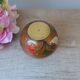 Old small brass and enamel vase with floral decoration, Small artisanal brass pot
