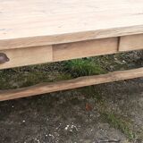 Farm table 2 drawers solid oak raw wood