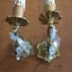 Anciennes appliques en bronze et cristal
