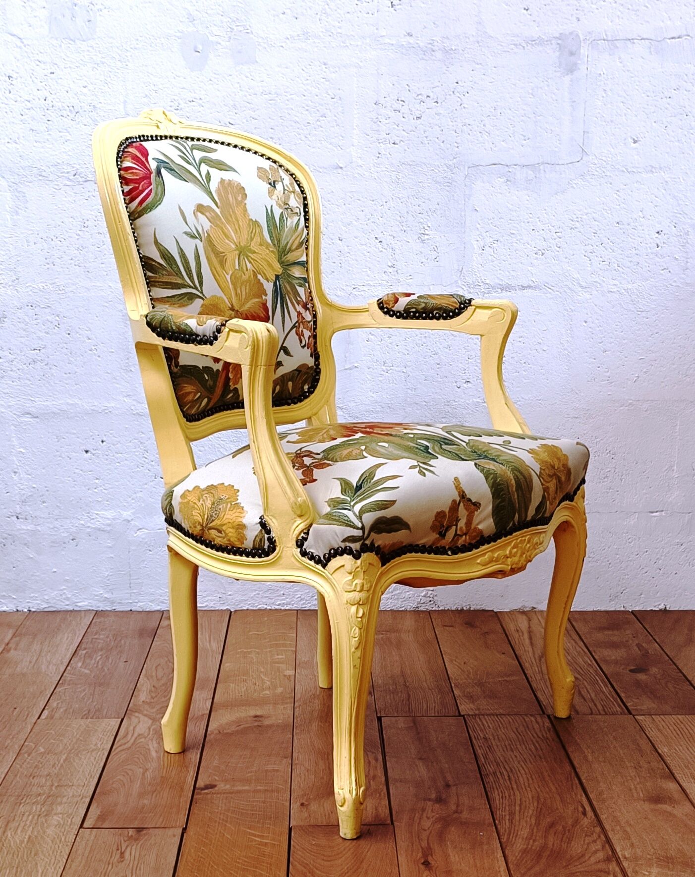 Fauteuil vintage style Louis XV
