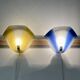 Pair of glass wall lamps Scandinavian design 1950.