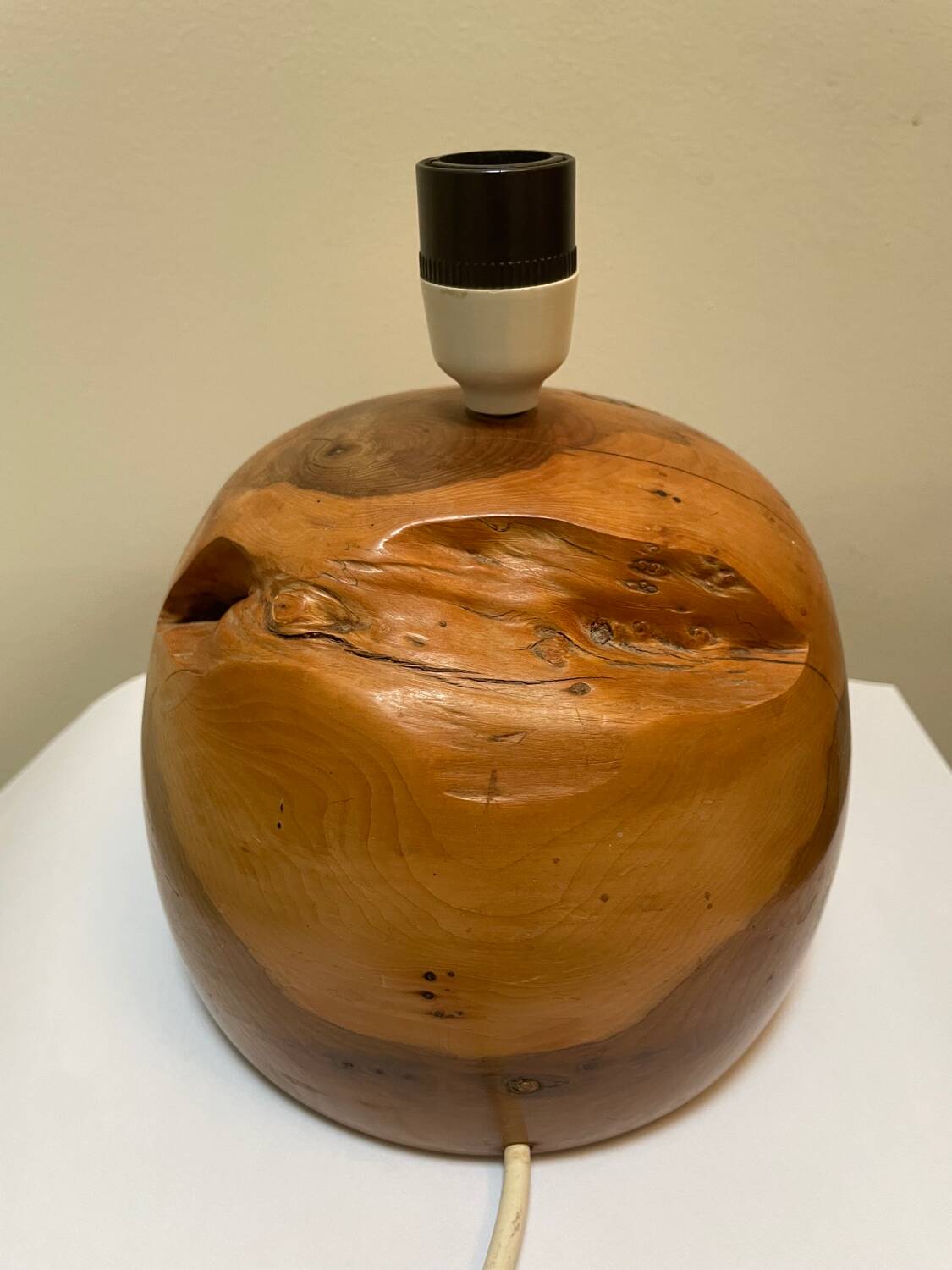 Bruce Mac Donald 1988 Carved Wood Lamp Base