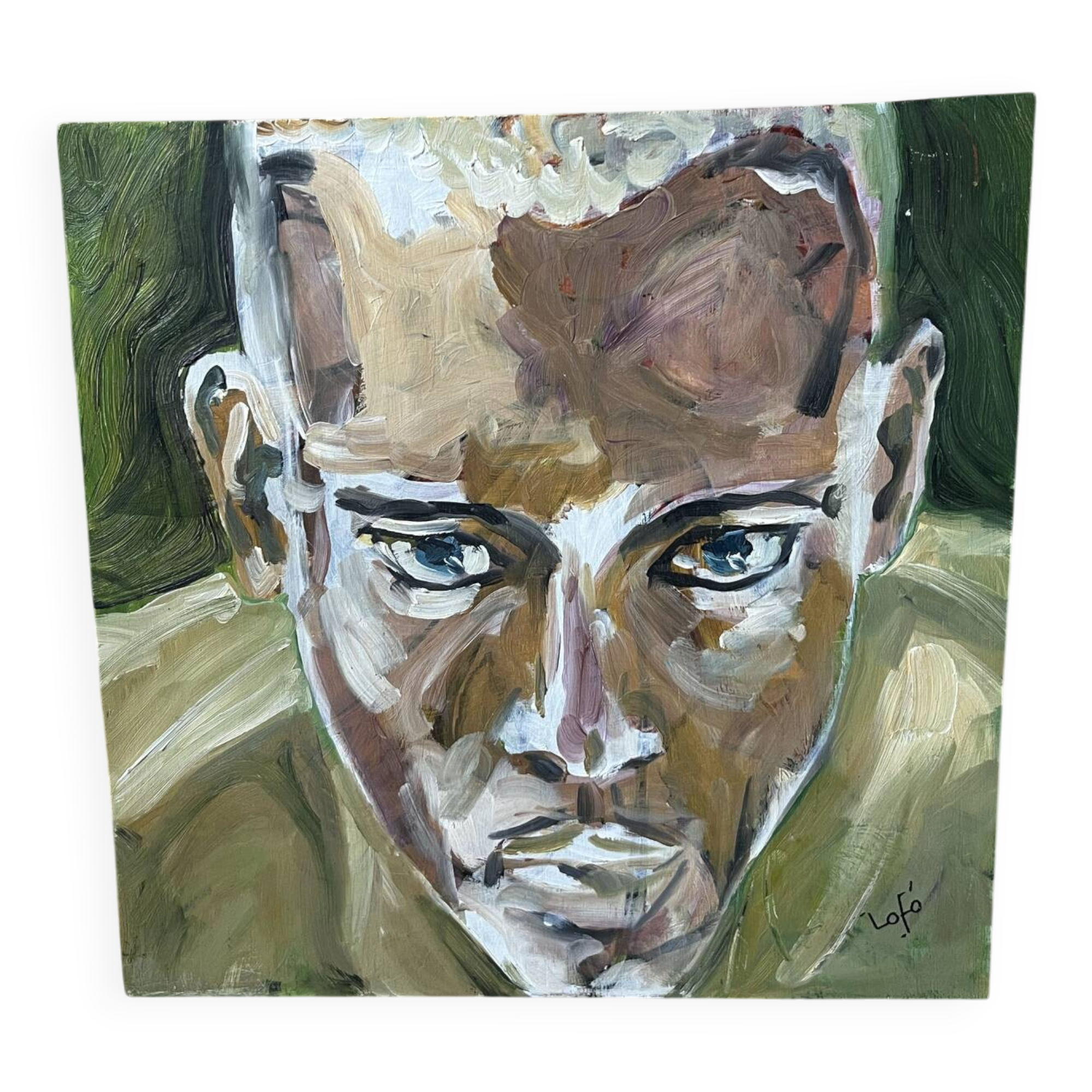 Expressionist portrait 33x33cm