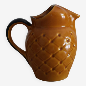 Ceramic pitcher pineapple pattern 60s