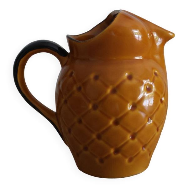 Pichet en céramique motif ananas années 60