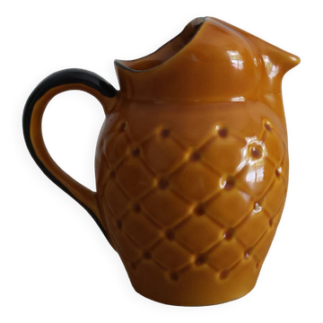Pichet en céramique motif ananas années 60