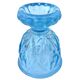 Ancien coquetier piédouche godronné  verre bleu transparent