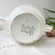 Vintage tea set in white porcelain with stripes, Moulin des Loups orcerame model "Richelieu"