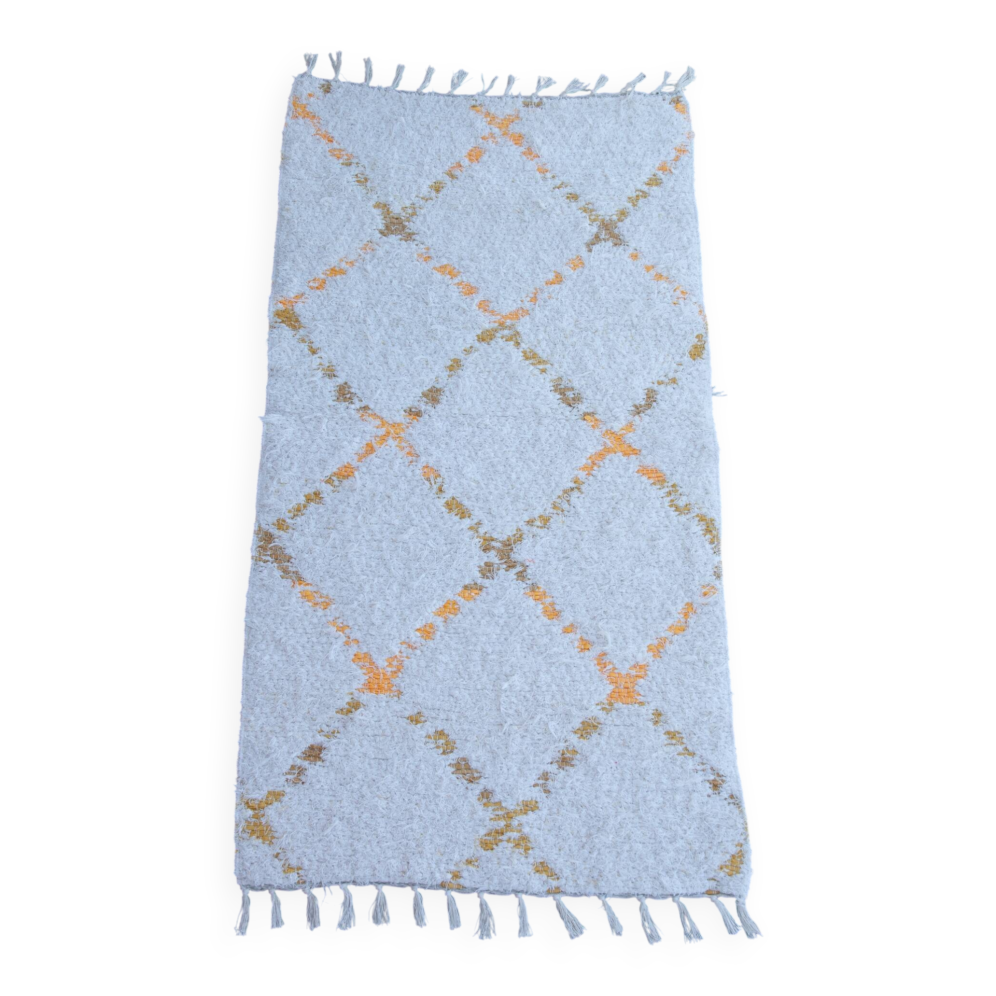 Tapis artisanal en coton recyclé - Reversible - Jaune