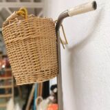 Wicker front bike basket