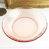 Plat rond en verre dépression rose "Rosaline" Arcoroc de Luminarc