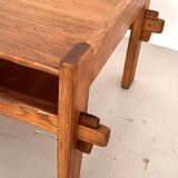 Salon de campagne italien en chêne avec nouveau revêtement en tissu bouclé, années 1970