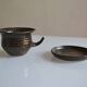 1970s ceramic cup and saucer signed